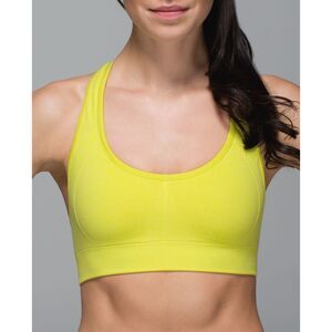 Lululemon Ebb & Flow bra size 4 Heathered Split Pea EUC